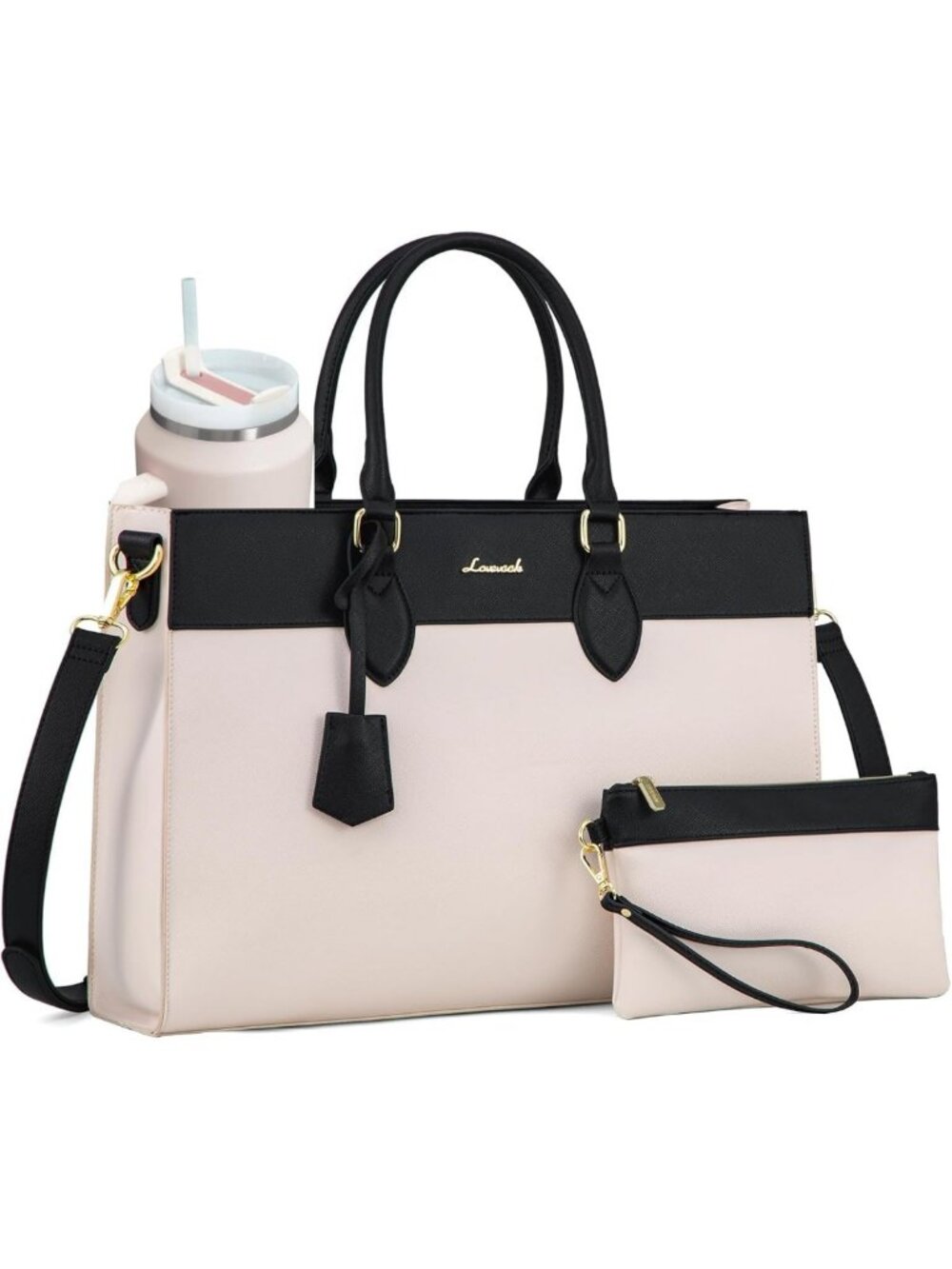 Stylish Waterproof Leather Laptop Tote Bag - Large Professional Work Purse